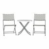 Flash Furniture Rouen 3-Pc Foldable French Bistro Set, PE Rattan Back, Seat and Table Top, Gray/White w/Steel Frame FV-FWA085-GRYWHT-GRY-GG